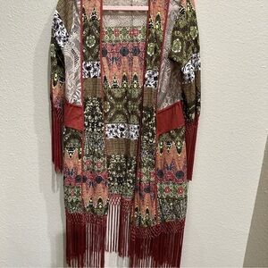 Brand new Ryu brand, boutique. Cute open kimono with fringe